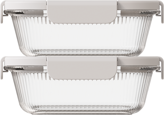 Glass Rectangular 550ml — set of 2