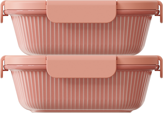 Rose Rectangular 550ml — set of 2