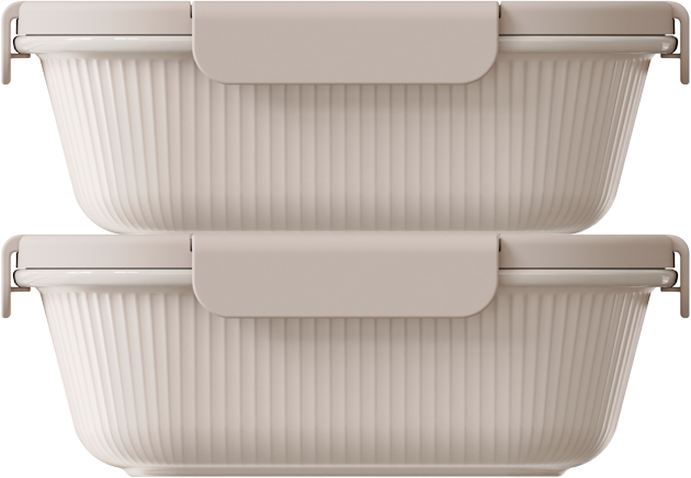 Almond Rectangular 1000ml — set of 2