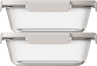 Glass Rectangular 1000ml — set of 2