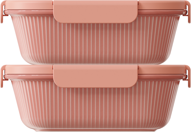 Rose Rectangular 1000ml — set of 2