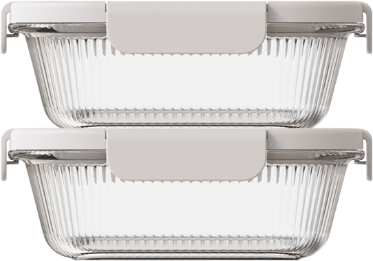 Glass Square 870ml — set of 2